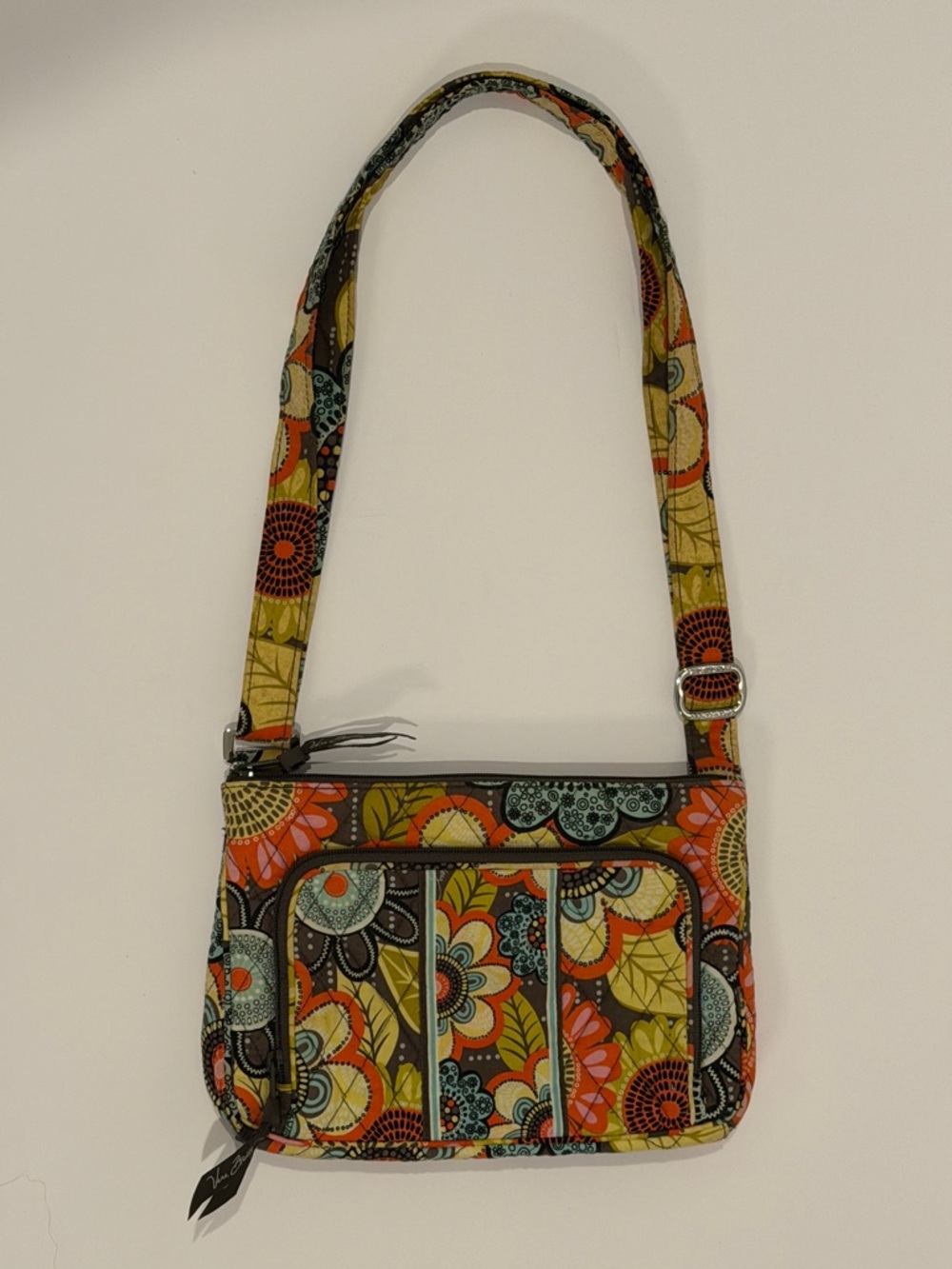 Vera Bradley Orange, Yellow & Blue Floral Quilted Crossbody